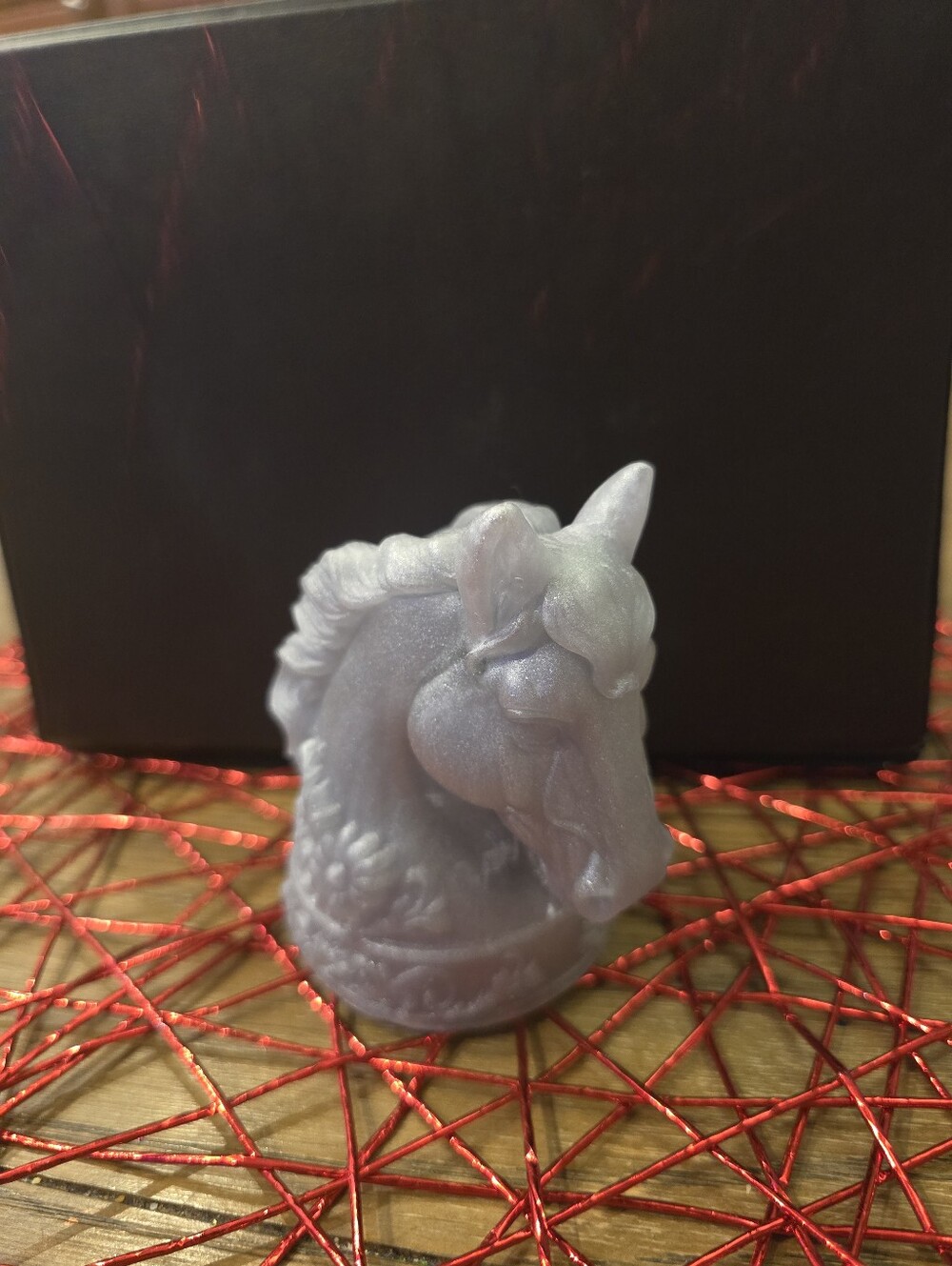 Iridescent Gray Unicorn Bust Home Accent